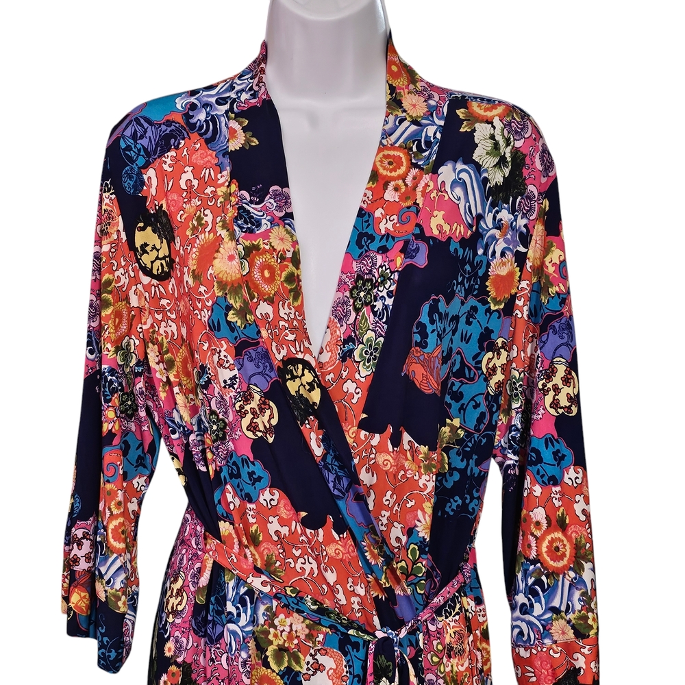 Josie Natori Floral Multicolor Women's Robe Size S - Picture 2 of 8